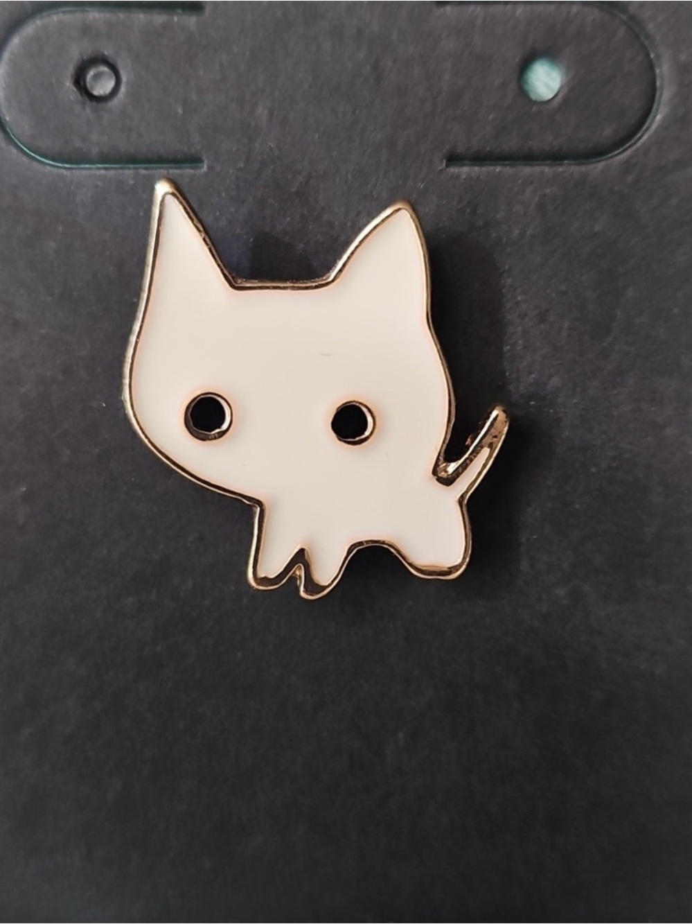 White Cartoon Cat Enamel Pin Brooch